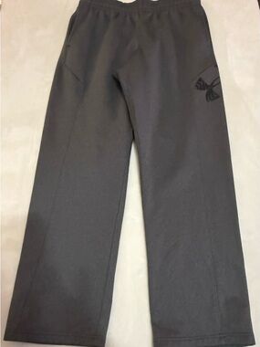 Boys Black Wide-Leg Sweatpants with Subtle Logo